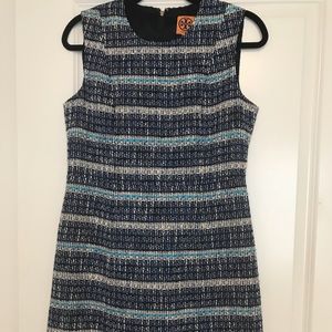 NWT Tory Burch Petra Blue Tweed Sheath Dress